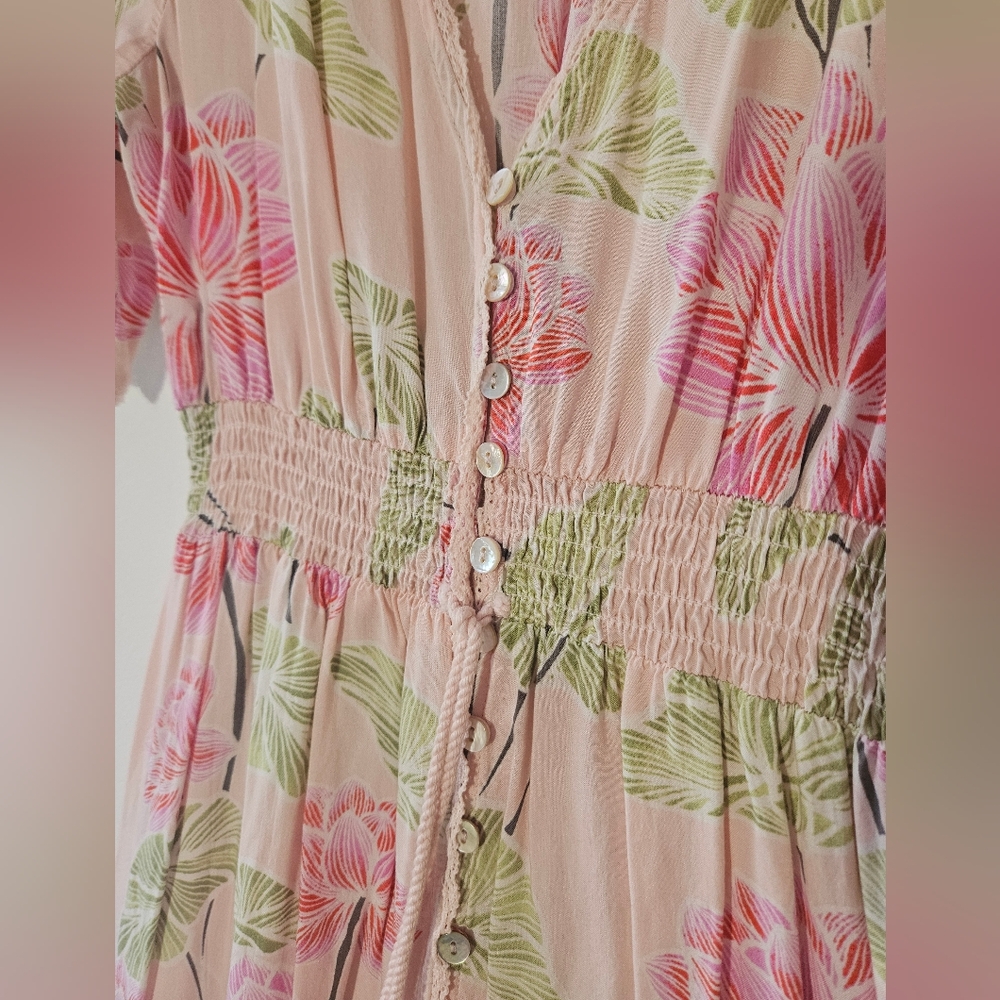 Forever 21 Pink Floral Maxi Dress (medium)